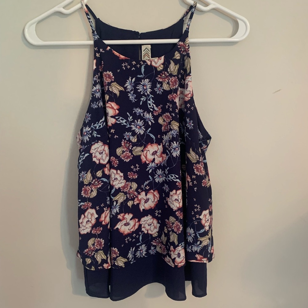 super cute summer floral womens tank top size small!